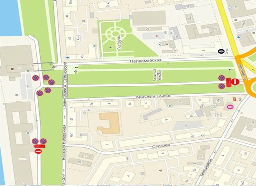 В Ярославле 10 октября ограничат движение транспорта на участке улицы Красный съезд